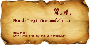 Murányi Annamária névjegykártya
